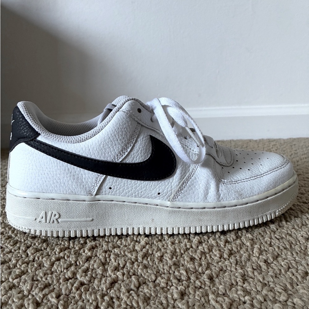 Mens Nike Air Force 1 White and Black Sneakers